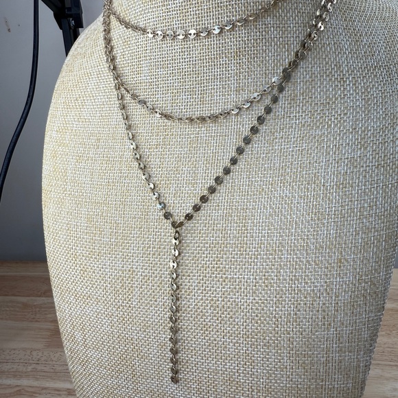 J. Crew Jewelry - J. Crew Gold Necklace Layered Y-Shape Design